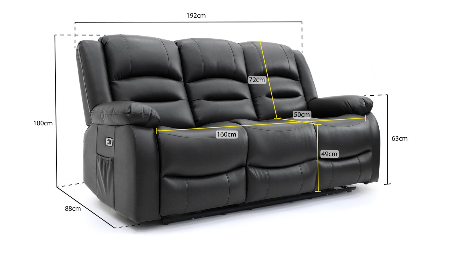 Alva Electric Recliner Sofa 3 Seater - Image 3