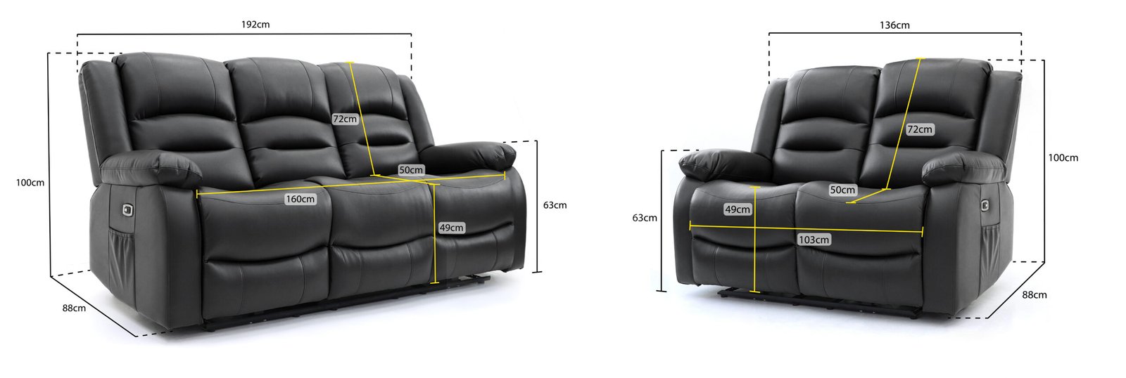 Alva Electric Recliner Sofa 3+2 Set - Image 2