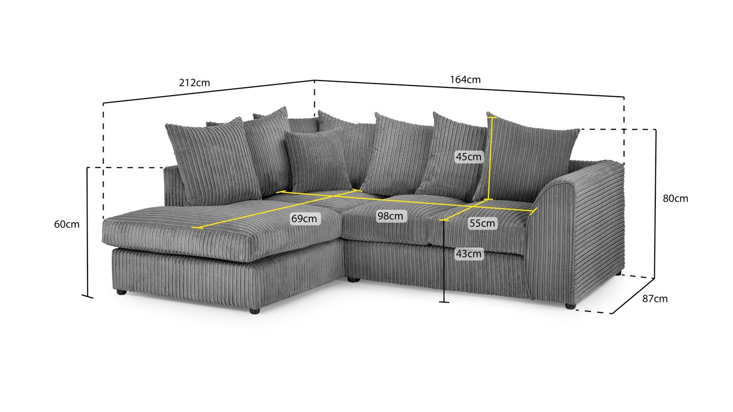 Harley Jumbo Sofa Left Hand Facing Corner - Image 3