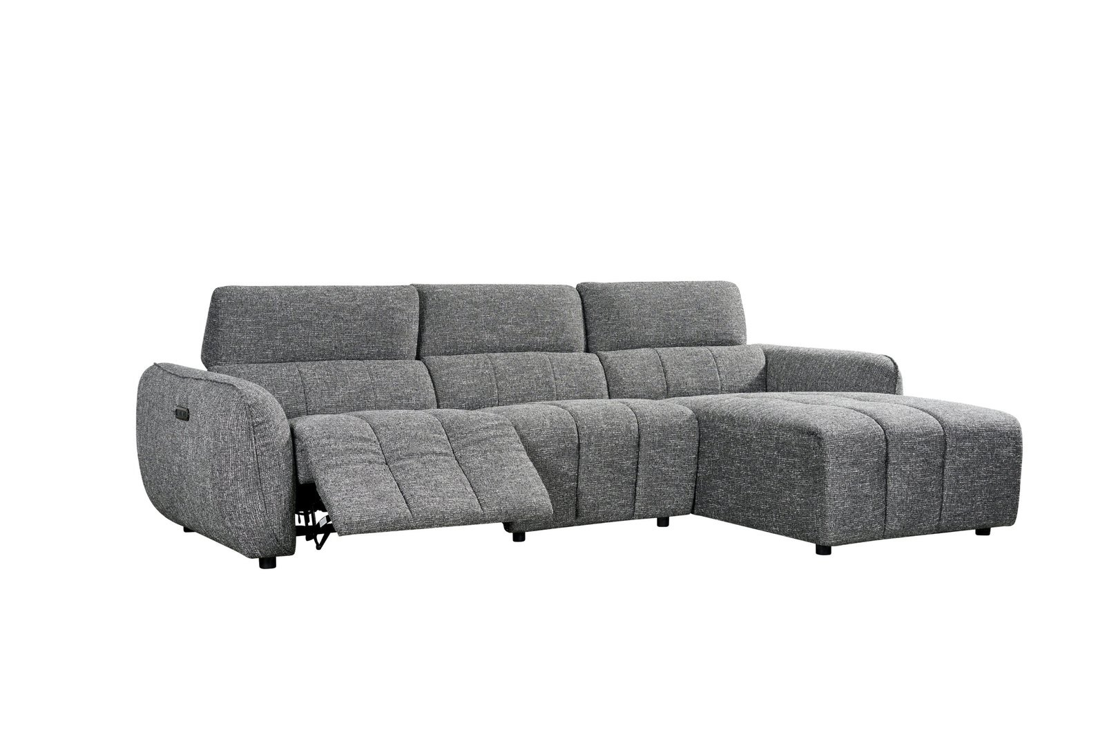 Turin Electric Recliner Sofa Charcoal Right Hand - Image 6