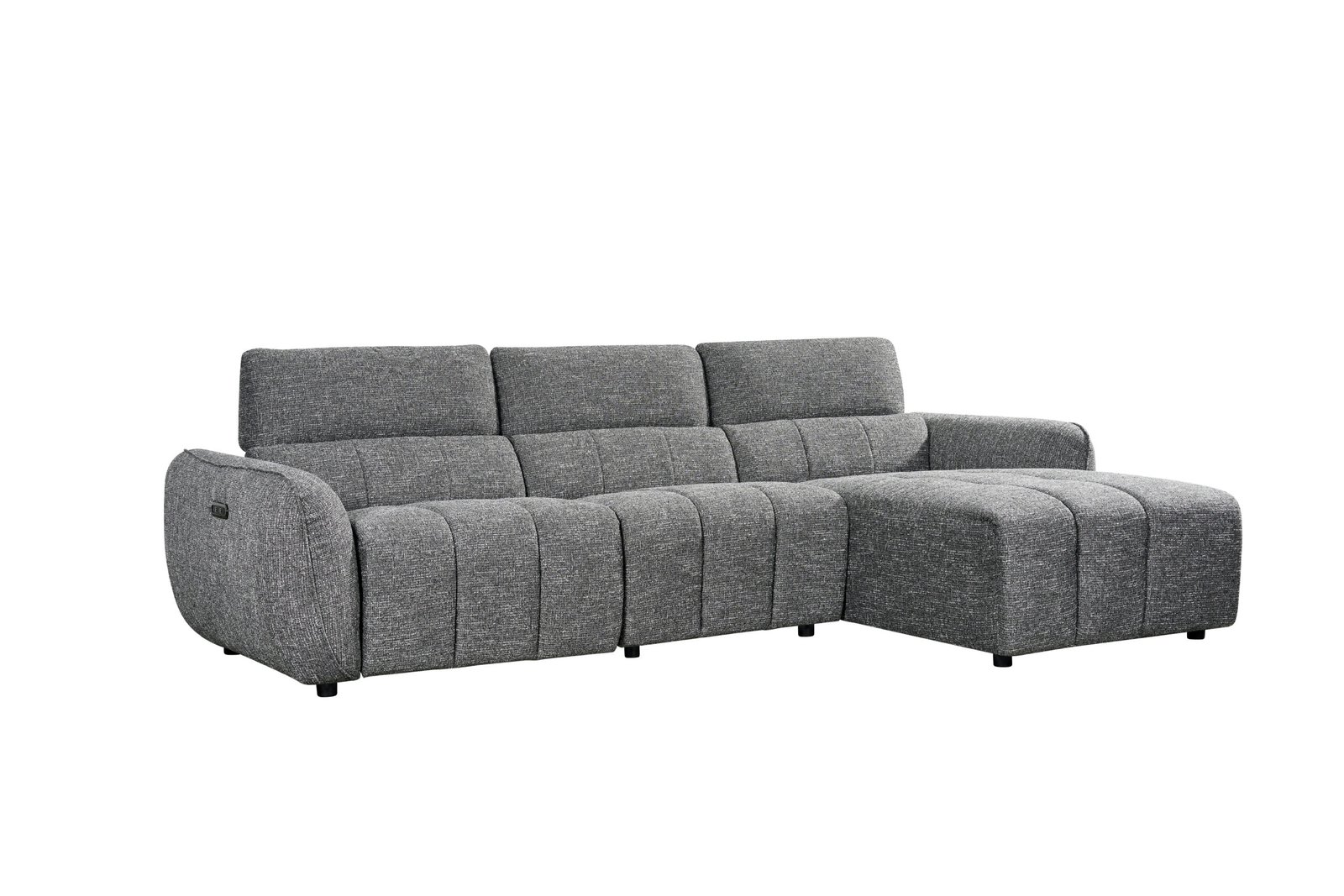 Turin Electric Recliner Sofa Charcoal Right Hand - Image 7